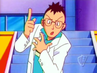 Уцуги-хакасэ (Utsugi-hakase)\ Профессор Элм (Professor Elm) (кадр из эпизода Wakaba Taun! Hajimari o Tsugeru Kaze ga Fuku Machi! (JJ01))